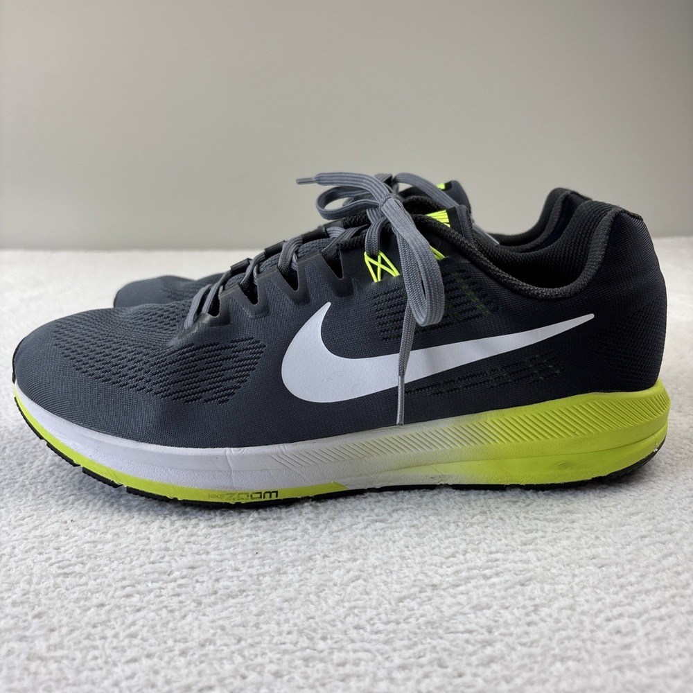 NIKE 'Zoom Structure 21' Mens Running Shoes Size 13 Gray/Volt Athletic Sneakers - Picture 2 of 13